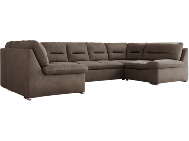 Narożnik MORBIDO U - uniwersalny - brązowy, welwet