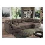 Narożnik MORBIDO U - uniwersalny - brązowy, welwet