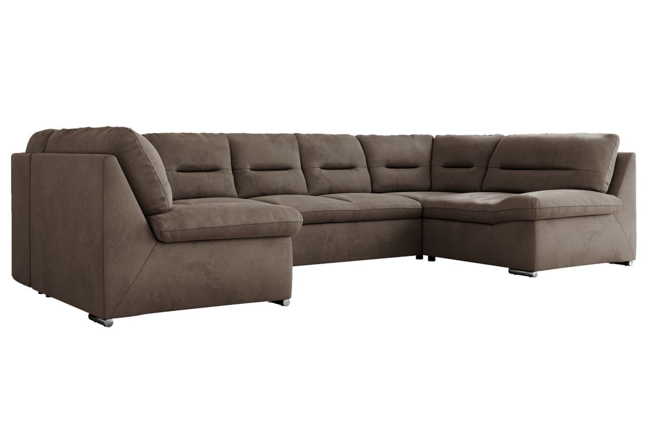 Narożnik MORBIDO U - uniwersalny - brązowy, welwet