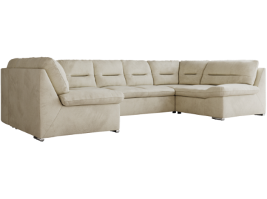 Narożnik MORBIDO U - uniwersalny - beżowy, welwet