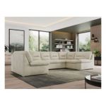 Narożnik MORBIDO U - uniwersalny - beżowy, welwet