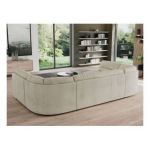 Narożnik MORBIDO U - uniwersalny - beżowy, welwet