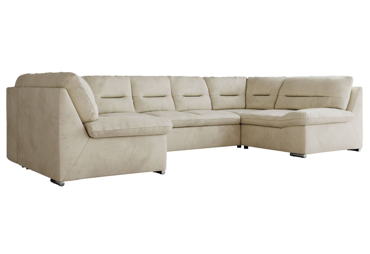 Narożnik MORBIDO U - uniwersalny - beżowy, welwet