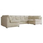 Narożnik MORBIDO U - uniwersalny - beżowy, welwet