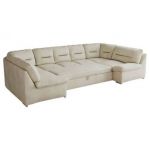 Narożnik MORBIDO U - uniwersalny - beżowy, welwet