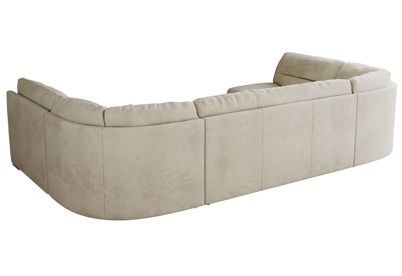 Narożnik MORBIDO U - uniwersalny - beżowy, welwet