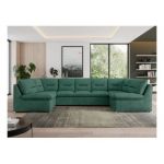 Narożnik MORBIDO U - uniwersalny - ciemnozielony, struktura