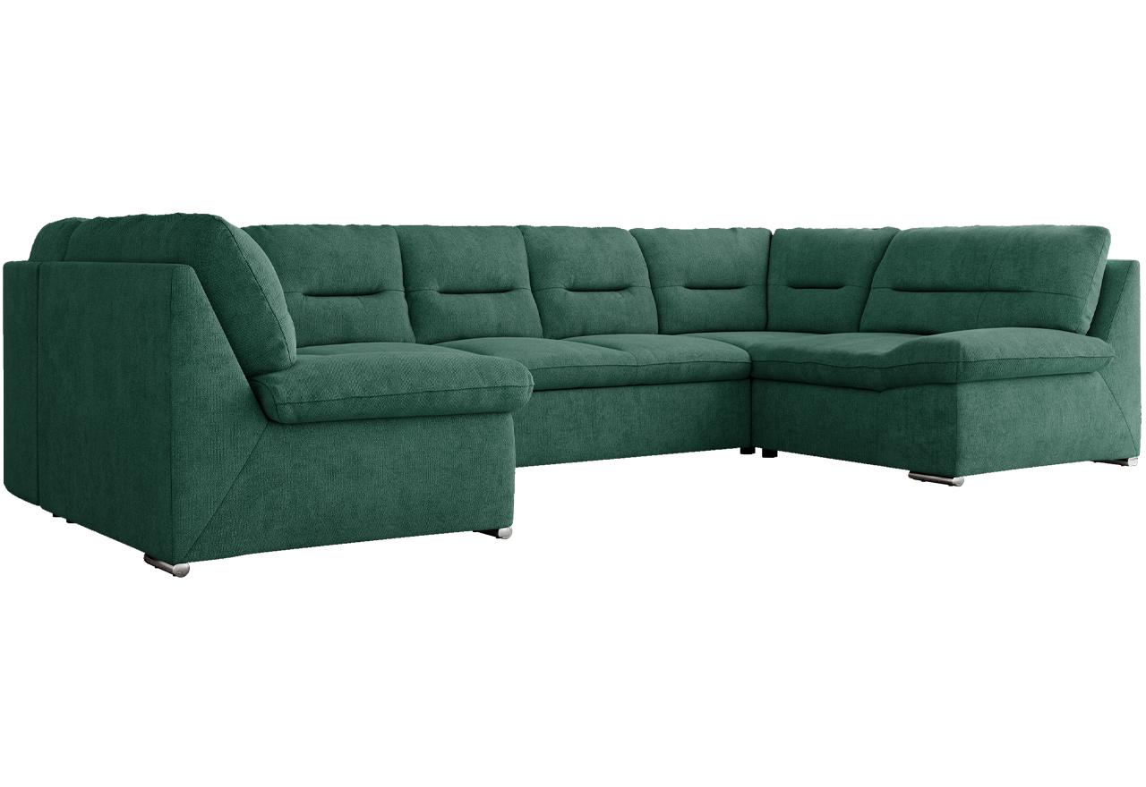 Narożnik MORBIDO U - uniwersalny - ciemnozielony, struktura