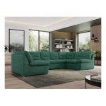 Narożnik MORBIDO U - uniwersalny - ciemnozielony, struktura