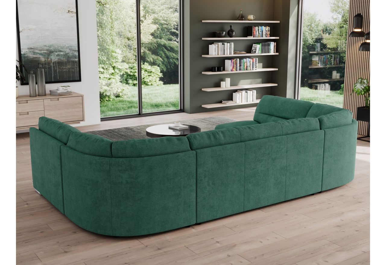 Narożnik MORBIDO U - uniwersalny - ciemnozielony, struktura