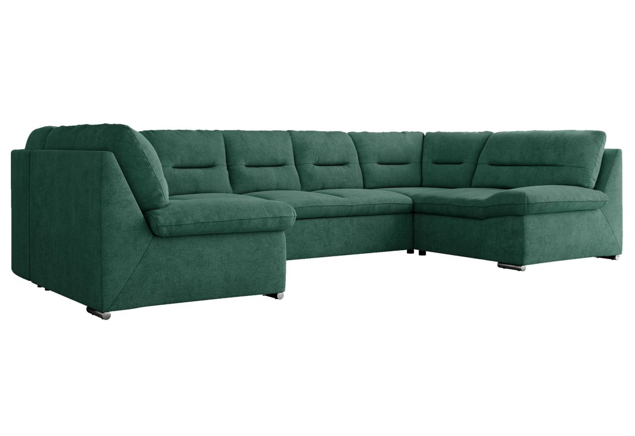 Narożnik MORBIDO U - uniwersalny - ciemnozielony, struktura