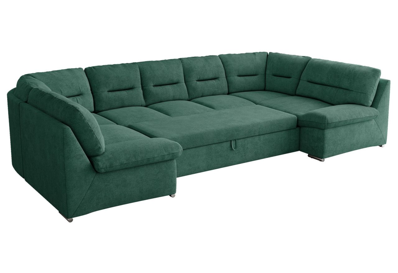 Narożnik MORBIDO U - uniwersalny - ciemnozielony, struktura