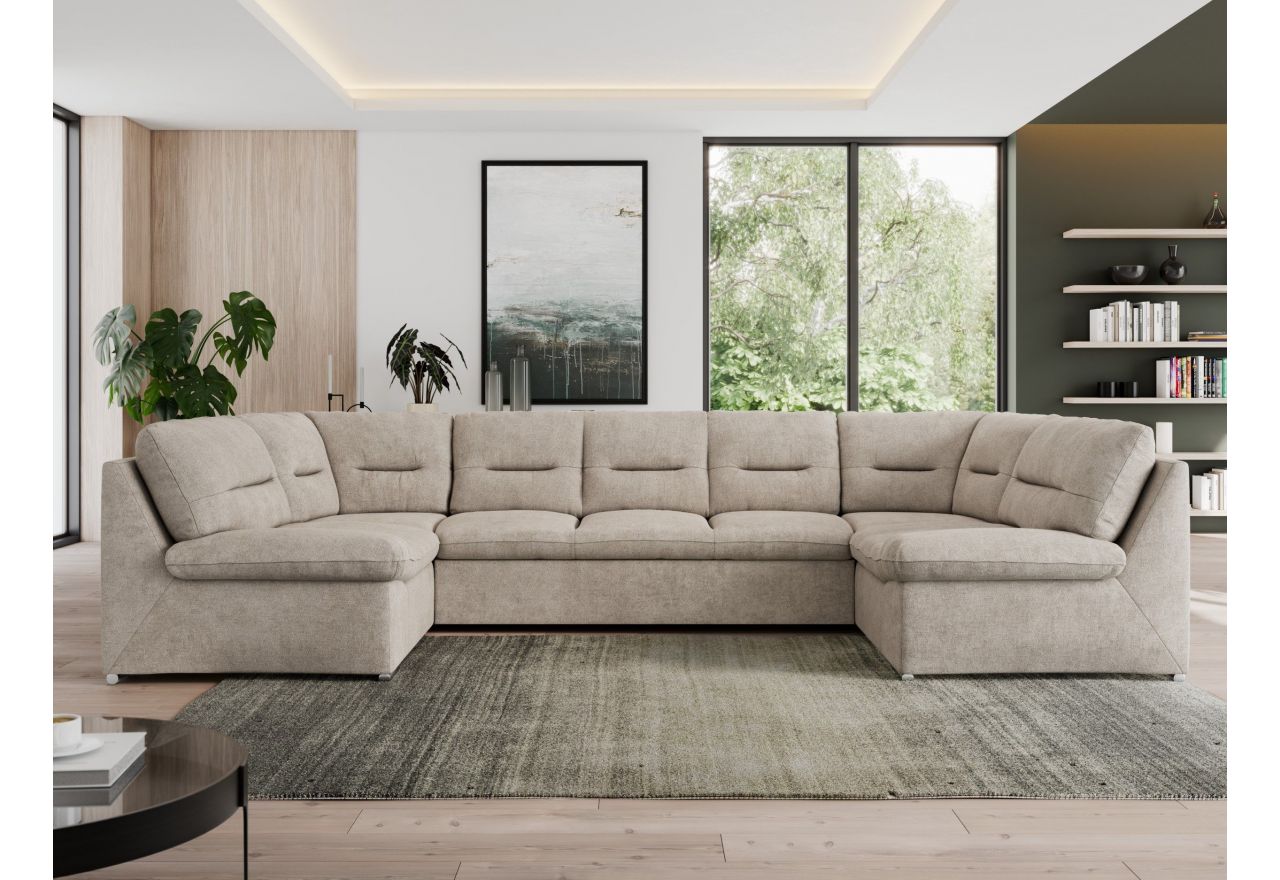 Narożnik MORBIDO U - uniwersalny - beżowy, struktura