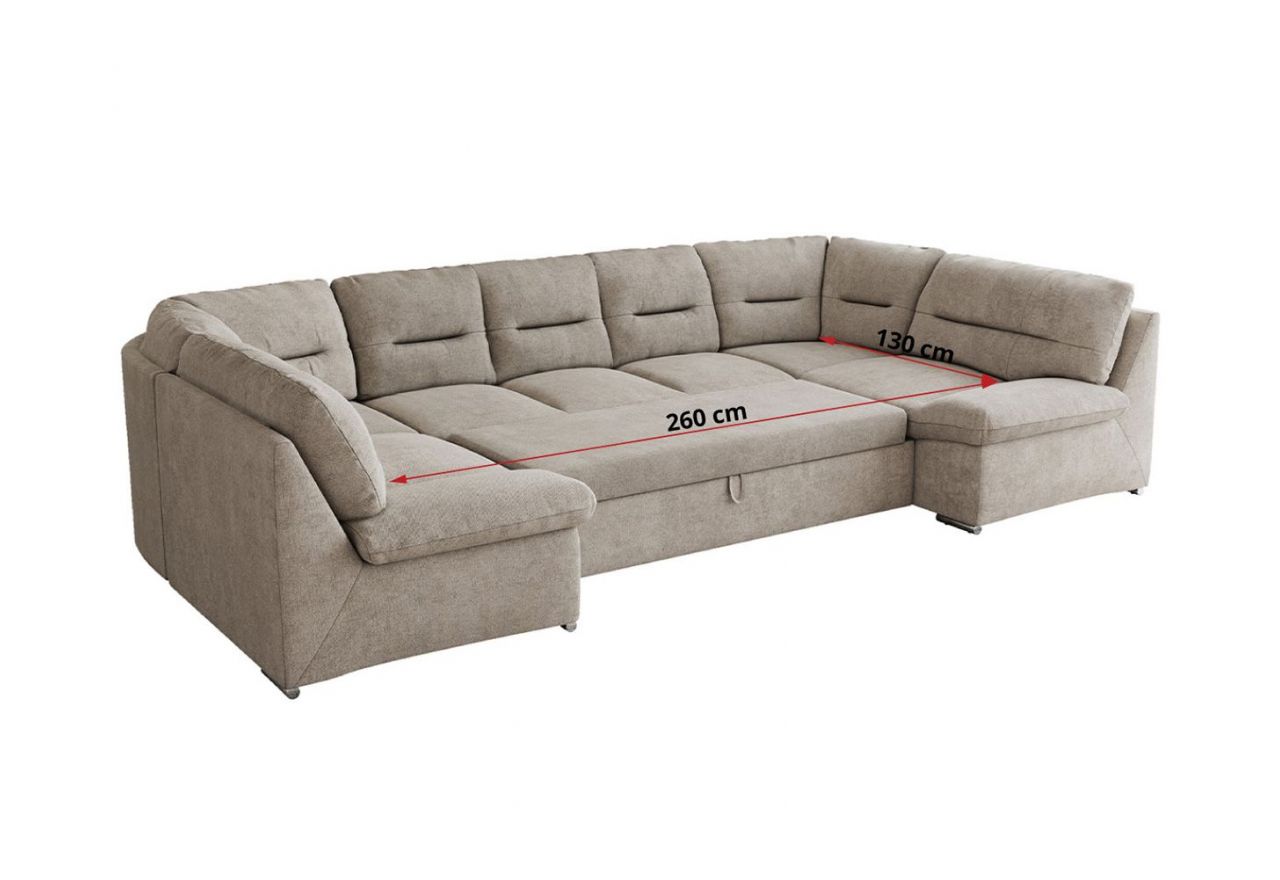 Narożnik MORBIDO U - uniwersalny - beżowy, struktura