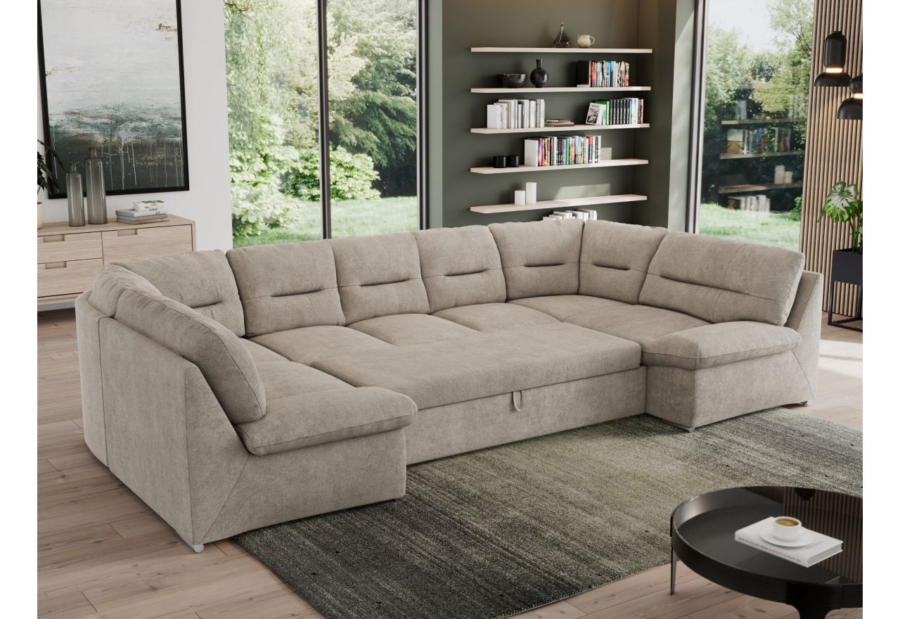 Narożnik MORBIDO U - uniwersalny - beżowy, struktura