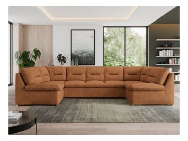 Narożnik MORBIDO U - uniwersalny - pomarańczowy, struktura