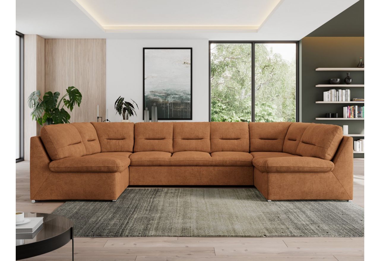 Narożnik MORBIDO U - uniwersalny - pomarańczowy, struktura