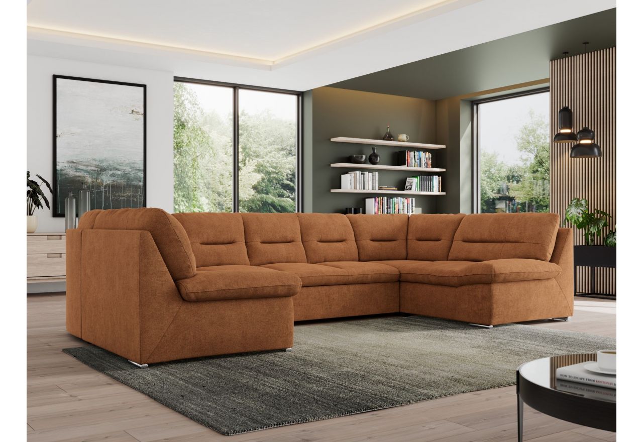 Narożnik MORBIDO U - uniwersalny - pomarańczowy, struktura