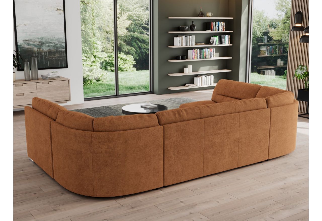 Narożnik MORBIDO U - uniwersalny - pomarańczowy, struktura