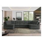 Narożnik MORBIDO U - uniwersalny - ciemnoszary, struktura