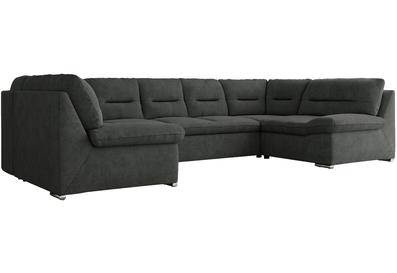 Narożnik MORBIDO U - uniwersalny - ciemnoszary, struktura