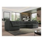 Narożnik MORBIDO U - uniwersalny - ciemnoszary, struktura