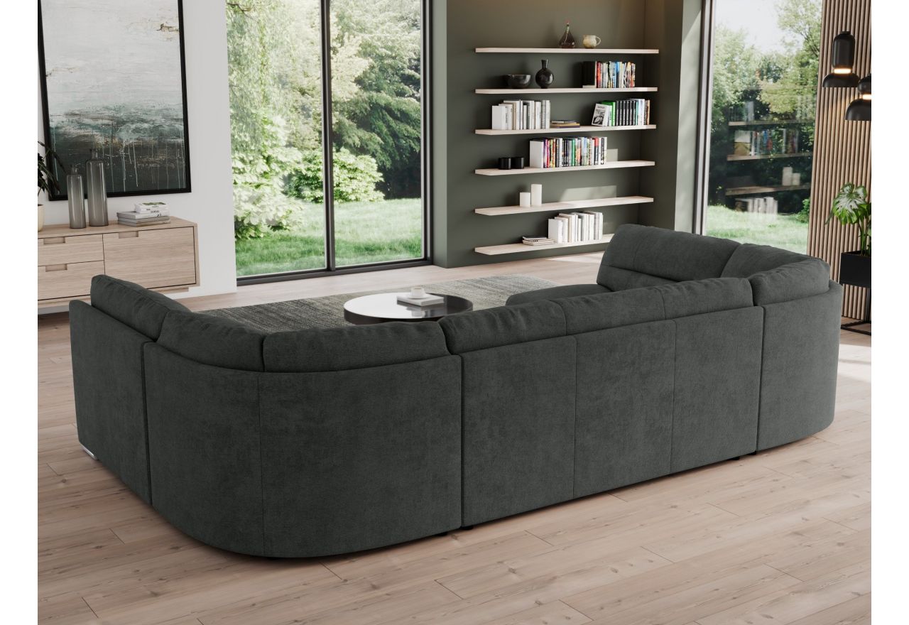 Narożnik MORBIDO U - uniwersalny - ciemnoszary, struktura