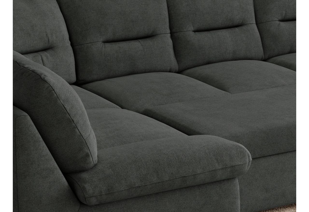 Narożnik MORBIDO U - uniwersalny - ciemnoszary, struktura