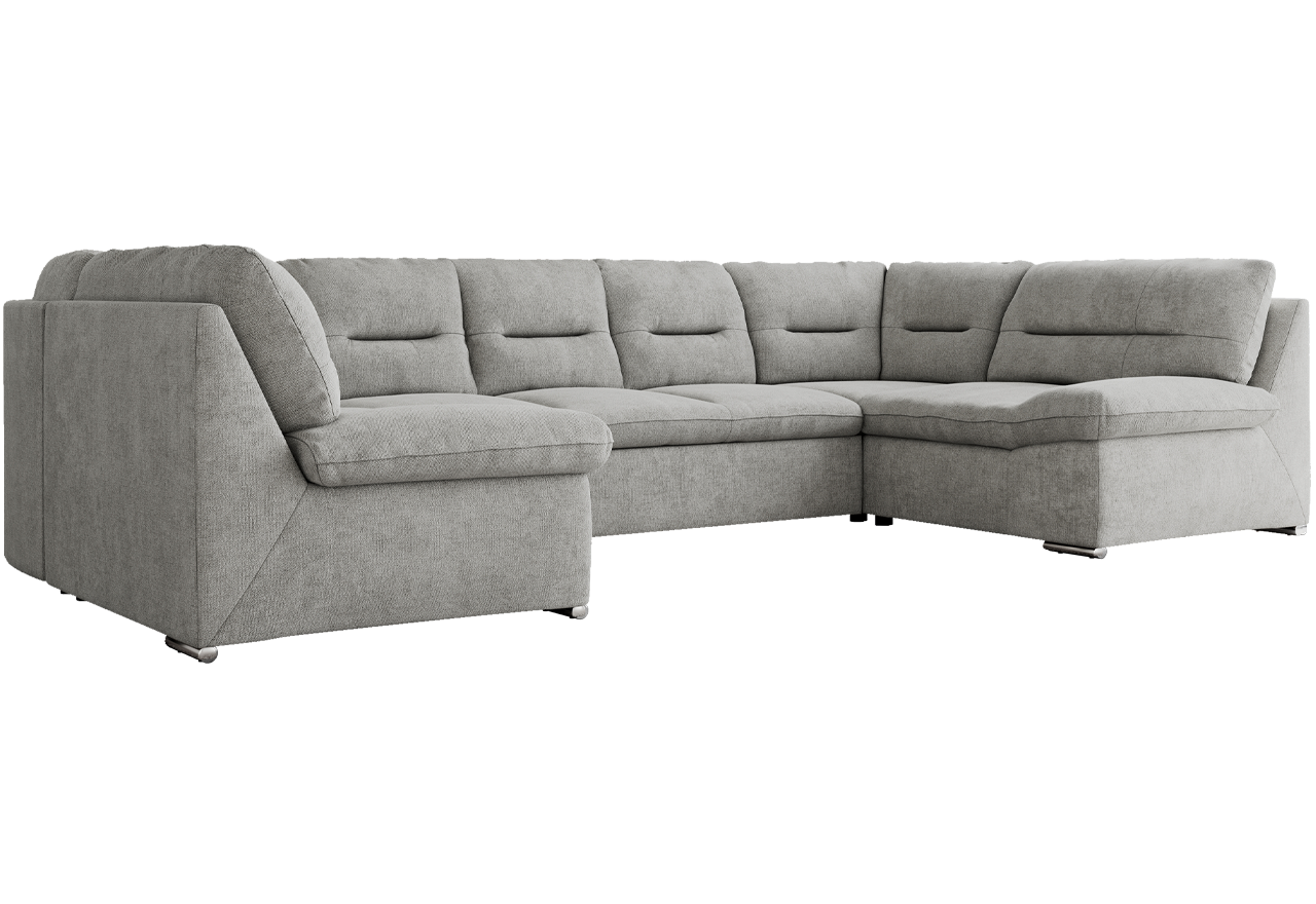 Narożnik MORBIDO U - uniwersalny - jasnoszary, struktura