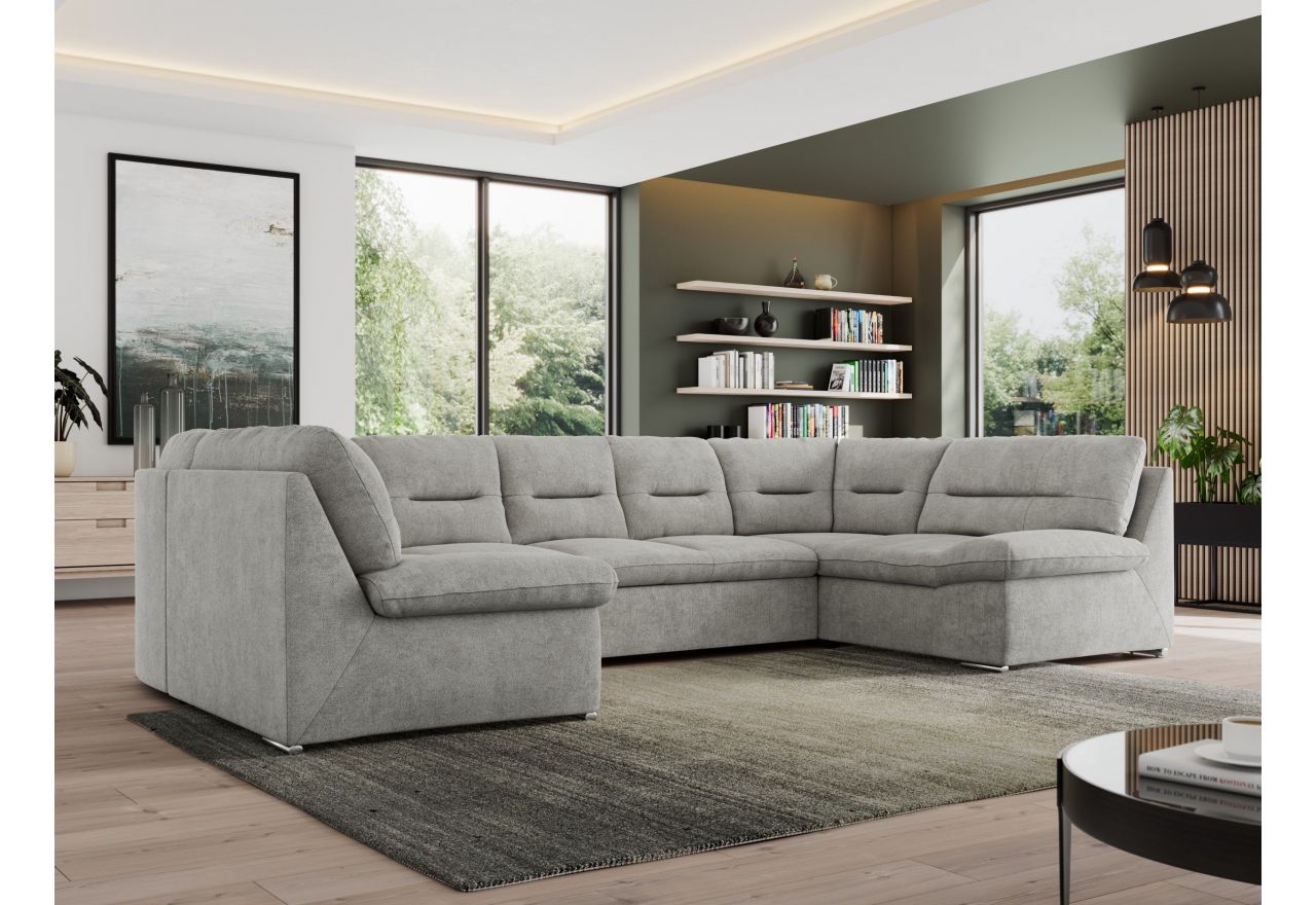 Narożnik MORBIDO U - uniwersalny - jasnoszary, struktura