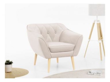 Fotel PIRS - kremowy, welwet