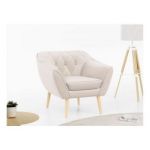 Fotel PIRS - kremowy, welwet