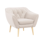 Fotel PIRS - kremowy, welwet