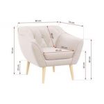 Fotel PIRS - kremowy, welwet