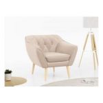 Fotel PIRS - beżowy, welwet