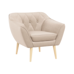 Fotel PIRS - beżowy, welwet