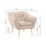 Fotel PIRS - beżowy, welwet