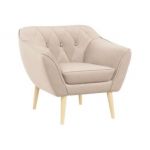 Fotel PIRS - beżowy, welwet
