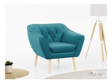 Fotel PIRS - turkusowy, welwet