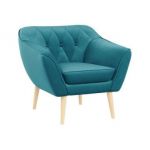 Fotel PIRS - turkusowy, welwet