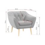 Fotel PIRS - szary, welwet