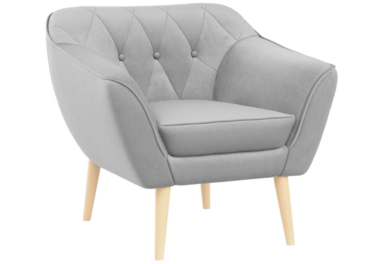 Fotel PIRS - szary, welwet