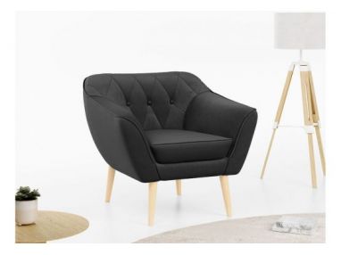 Fotel PIRS - ciemnoszary, welwet