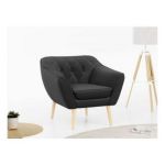 Fotel PIRS - ciemnoszary, welwet