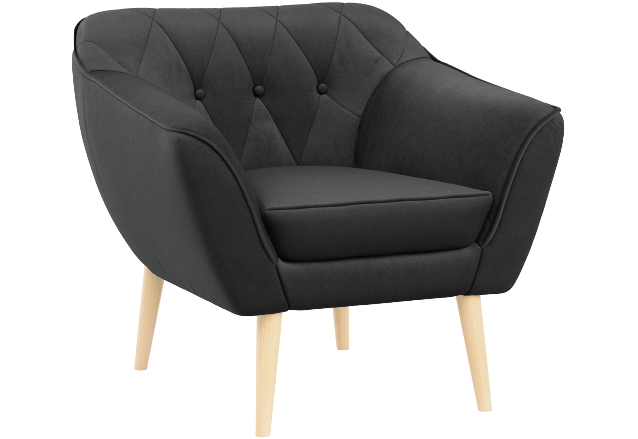 Fotel PIRS - ciemnoszary, welwet