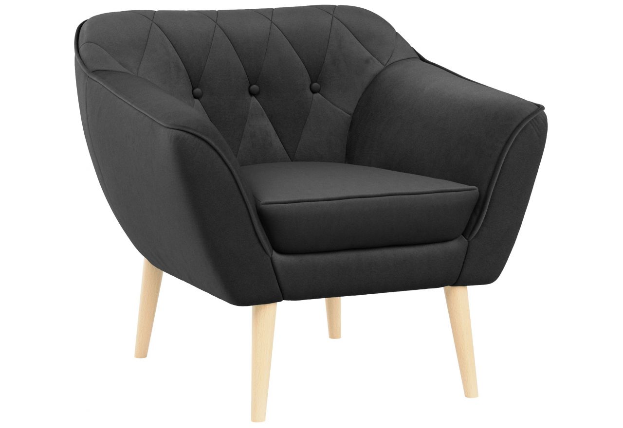 Fotel PIRS - ciemnoszary, welwet