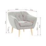 Fotel PIRS - jasnoszary, struktura