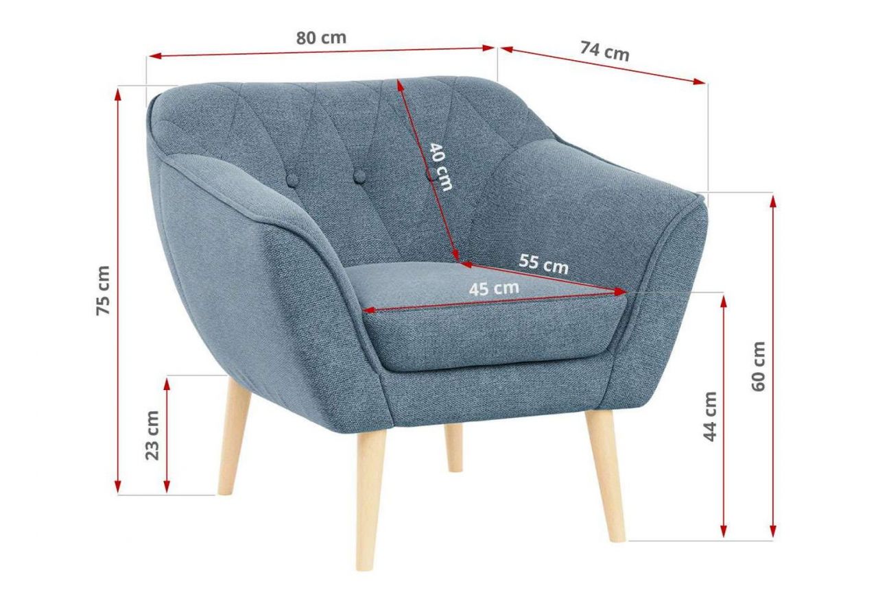 Fotel PIRS - niebieski, struktura