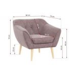 Fotel PIRS - różowy, struktura