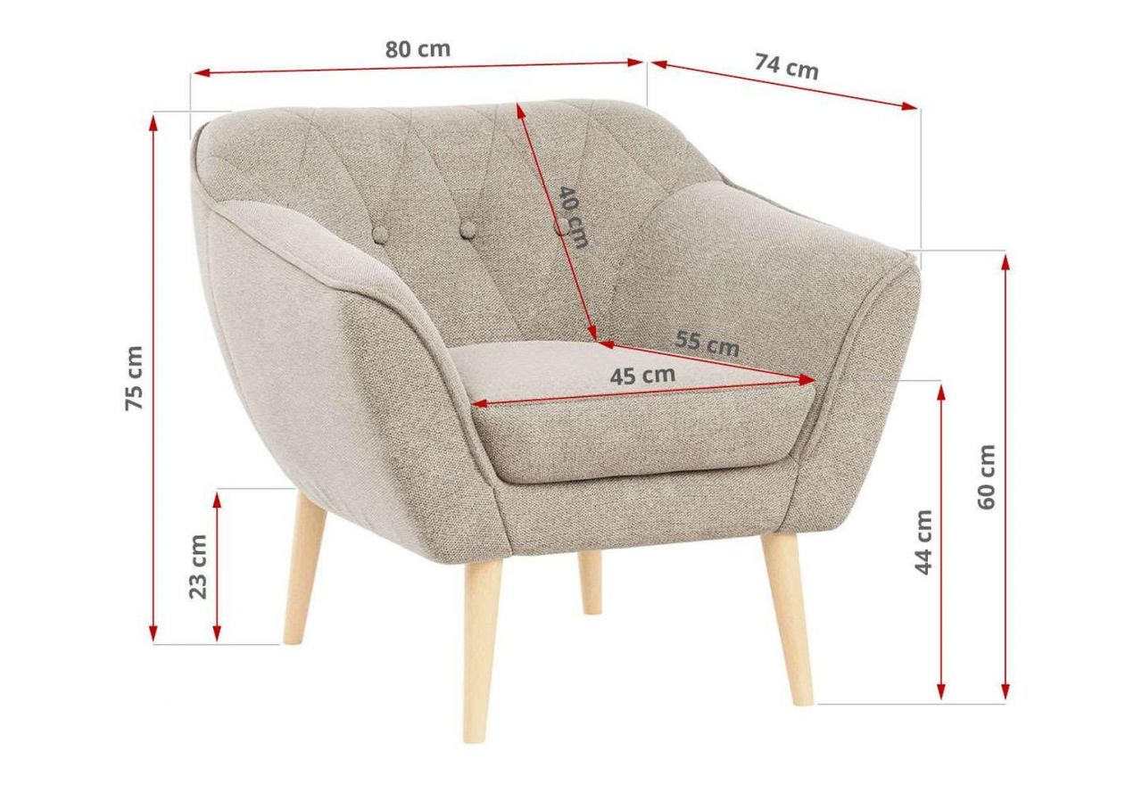 Fotel PIRS - beżowy, struktura